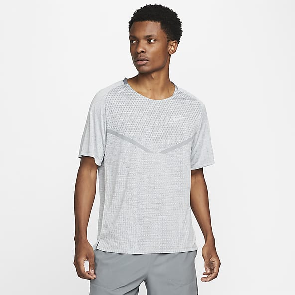 Grey nike running top discount